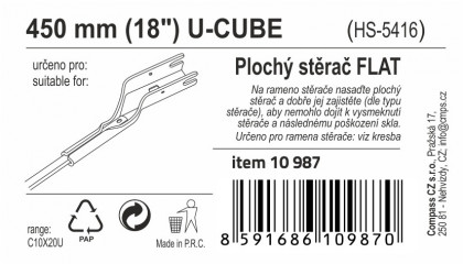 Stěrač FLAT BULK (U-CUBE) 18"/450mm