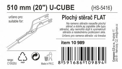 Stěrač FLAT BULK (U-CUBE) 20"/510mm