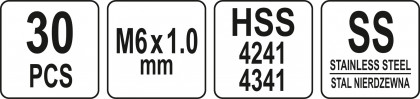 Sada na opravu závitů M6 30 ks