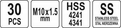 Sada na opravu závitů M10 30 ks