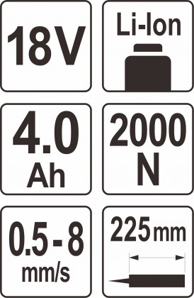 Vytlačovací pistole 18V sada