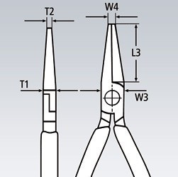 Rovné ploché kleště 140 mm Knipex typu Langbeck - 3011140