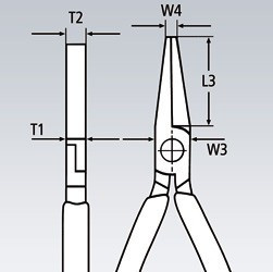 Rovné ploché kleště 160 mm Knipex s dlouhými čelistmi  - 3301160