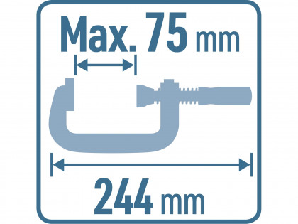 Svěrka C-plastová, 75mm