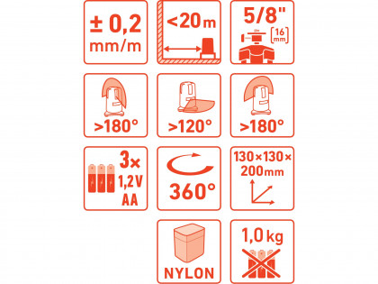 POŠK. OBAL laser červený liniový, křížový samonivelační