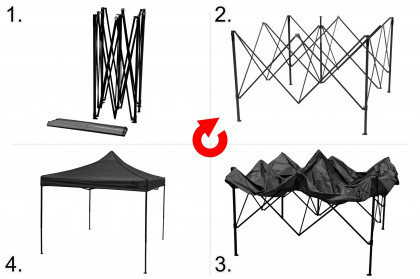 Párty stan nůžkový 3x3m šedý WATERPROOF