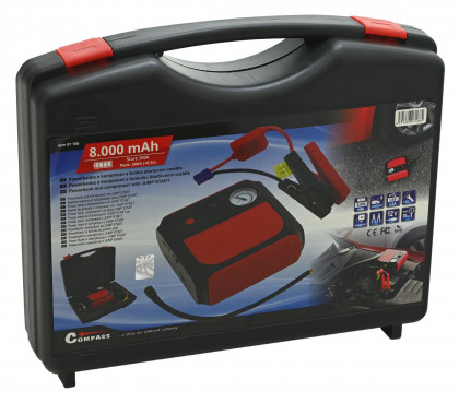 Powerbanka JUMP STARTER 8.000mAh 500A + kompresor