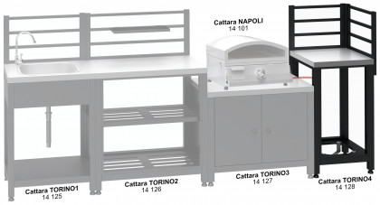 Modul rohový TORINO 3 pro venkovní kuchyň 47x47x123cm