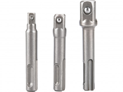 Adaptéry sada 3ks z SDS PLUS na čtyřhran, 1/4"-3/8"-1/2", CrV