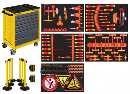 AKCE KW: Dílenský vozík LT700 7 zásuvek + nářadí 4 moduly 194ks COMPLETO EVA B