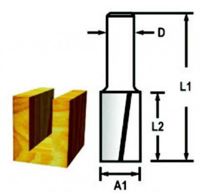 Drážkovací fréza 2 břit stopka 6 mm,6x16x48 mm