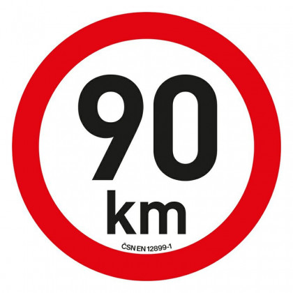 Samolepka omezení rychlosti  90 km/h reflexní (200 mm)