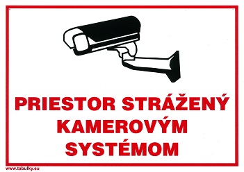 SK - Priestor strážený kamerovým systémom 210x297mm - plastová…