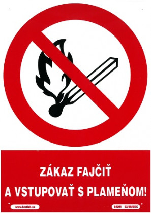 SK - Zákaz fajčiť a vstupovať s plameňom! 210x297mm - plastová…