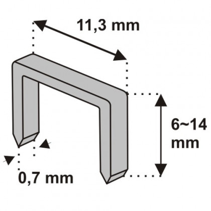 Spony 8mm 1000ks tloutka 0,7 vz.D53