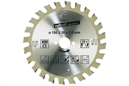 WOLFCRAFT - pilový kotouč 160×16mm Z24 - hrubé řezy