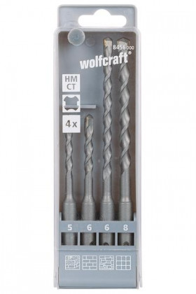 WOLFCRAFT - příklepový vrták HM SDS-plus 5-8mm - sada 4ks