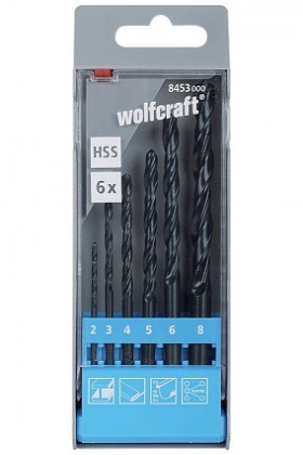 WOLFCRAFT - Vrták HSS 2-8mm, sada 6ks