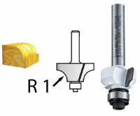 Zaoblovací fréza s ložiskem stopka 12 mm,50,8x25,4x75 mm