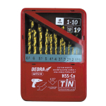 Sada 19 vrtáků do kovu HSS+kobalt+TiN, 135°